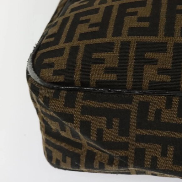 FENDI Zucca Canvas Hand Bag Black Brown Auth ar13658 - Picture 4 of 16